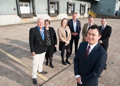Front, with, left to right: George Nobbs, Norfolk County Council, Nicola Barker, NatWest, Katie Whitmore, Lombard, Carl Baker, RS Baker & Sons, John Fuller, South Norfolk Council and New Anglia LEP Food, Drink and Agriculture Sector Group, and Chris Starkie, New Anglia LEP.