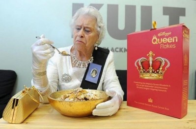 Her Majesty's lookalike approves the cereal 