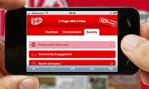 KitKat packaging is to provide smartphone access to information about the products' nutritional profile and environmental and social impacts