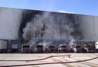 The damage at Sainsbury's site was reduced thanks to its sprinkler system (picture: London Fire Brigade)