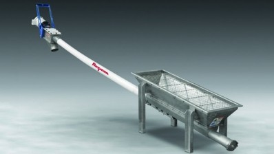 Screw conveyor takes material from multiple outlets