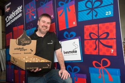 Jason Potter, general manager of Besmoke with the giant Advent calendar 
