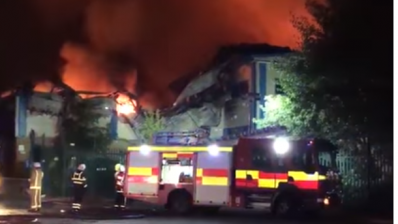 Fire fighters battled a blaze at Gordon Rhodes’s warehouse in Bradford 
