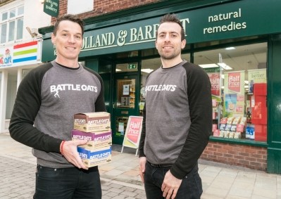 Battle Oats founders Kevin Smith (left) and Shaun Gibbins (right) secured a deal to supply 300 Holland & Barrett stores