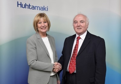 It's a deal: Huhtamaki's Rosemary Mason and Terry Cross, founder of Delta Print and Packaging 