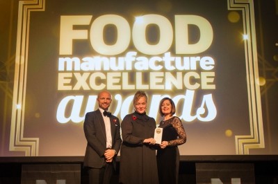 The bakery manufacturing Oscar was presented by Debbie Day (right), partner with category sponsor Lockton, and collected by Sonia Young on behalf of The Bread Factory