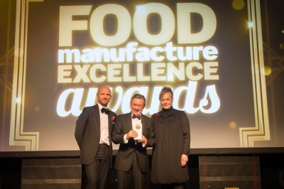 Norsleand ceo Nigel Meadows collected the award from Food Manufacture’s publisher Sonia Young and awards host Matt Dawson