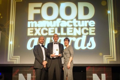 Ross McMahon (centre) talks about Kendal Nutricare’s double award win at the FMEAs