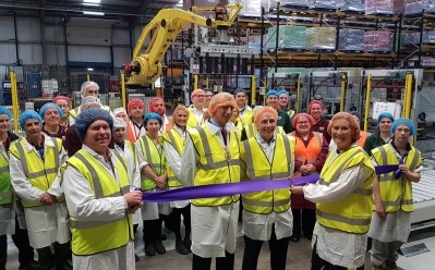 Nichols chief executive Marnie Millard formally unveiling the new packing and palletising arm