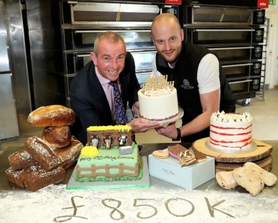 Ashley French, director at French Village Bakery (right) and Ian Beatty, business acquisition manager at Danske Bank celebrate the £850,000 investment