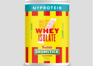 Products include Drumstick Clear Whey Isolate