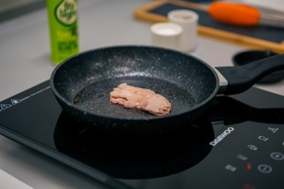 The UK took 1% of global investment for cultured meat projects. Pictured: 3DBT's pork steak made from cultured cells