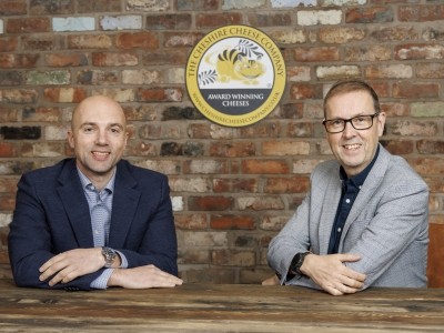 Left to right: Joseph Heler group managing director George Heler and Cheshire Cheese Company managing director Simon Spurrell