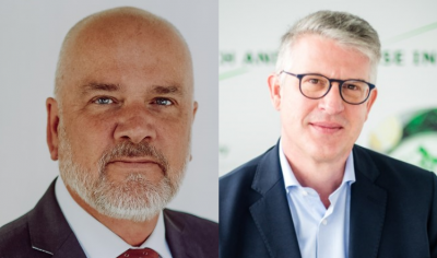 Steve Morgan (left) has stepped down as chief executive of Synergy Europe, to be replaced by Sebastiano Pagano (right)