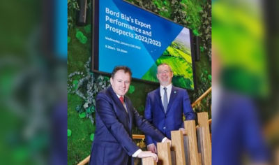 (L-R) minister for Agriculture, Food and the Marine Charlie McConalogue and Bord Bia chief executive Jim O'Toole