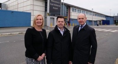 James Brokenshire (centre) has announced the locations for the East Midlands Manufacturing Zones