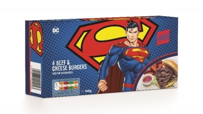 ABP's new burger and sausage range feature Superman, Batman and Wonder Woman themed packaging