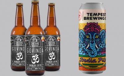 Cheshire Brewhouse's Govinda (left) and Tempest Brewing Co's India Pils (left)