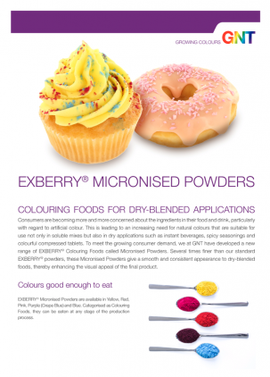 Exberry® Micronised Powders Colouring Foods for Dry-blended Applications