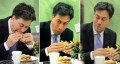 Ed Miliband fails to look normal whilst eating a bacon sandwich